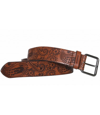 COWHIDE LEATHER BELT WITH...