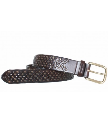 COWHIDE LEATHER BELT WITH...
