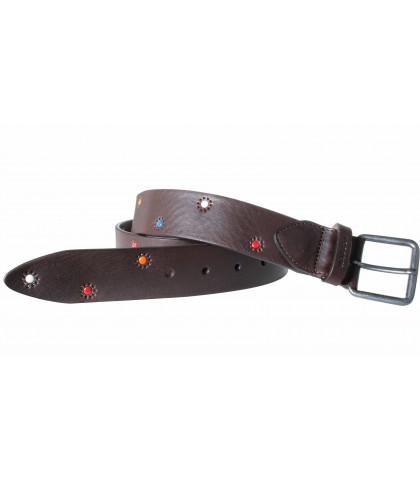 COWHIDE MUSTANG BELT WITH...